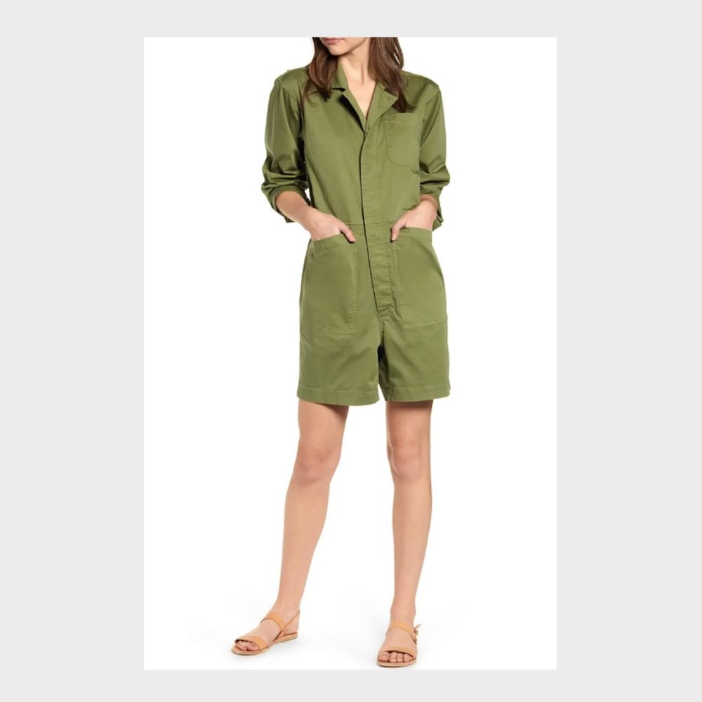 Alex Mill Short Jumpsuit in Cotton Twill Size S